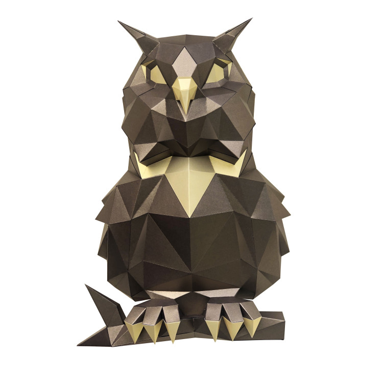 Wizardi 3D Papercraft Kit Owl Bronze PP-1SOV-2BG