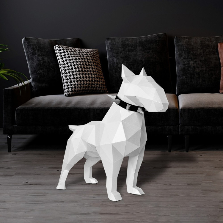 WIZARDI 3D paper craft models Bull terrier PP-2BLT-WHT