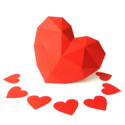 Набор для творчества из бумаги Wizardi 3D Сердце PP-2HRT-RED