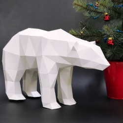 Набор для 3D-поделки из бумаги Wizardi Белый медведь PP-2PLB-WHT