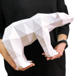 Набор для 3D-поделки из бумаги Wizardi Белый медведь PP-2PLB-WHT