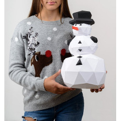 WIZARDI 3D paper craft models Snowman PP-2SNO-WHI