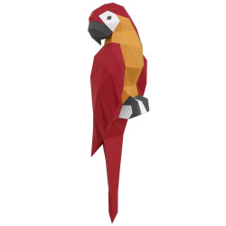 WIZARDI 3D-Papiermodelle Ara-Papagei (Rot) PP-1ARA-3RED