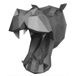 WIZARDI 3D-Papiermodelle Nilpferd PP-1BEG-GRA