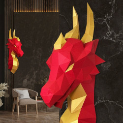 WIZARDI 3D paper craft models Dragon (Red) PP-1DRA-2RG