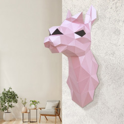 WIZARDI 3D-Papiermodelle Lama (rosa) PP-1LAM-PIN