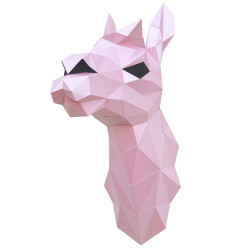WIZARDI 3D paper craft models Lama (pink) PP-1LAM-PIN