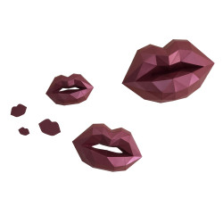 Набор WIZARDI 3D Papercraft Kisses PP-1LIP-RED
