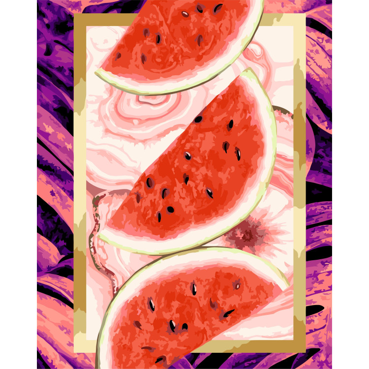 (VERKAUF) Malen-nach-Zahlen-Set. R021 Saftige Wassermelone 40*50