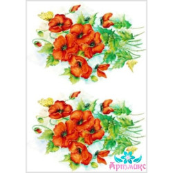 Rice card for decoupage "Poppies No. 2" 21x29 cm AM400047D