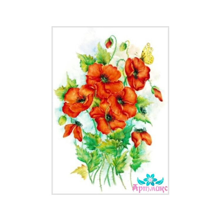 Rice card for decoupage "Poppies No. 3" 21x29 cm AM400048D