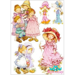 Rice card for decoupage "Children in the village No. 4" 21x29 cm AM400049D