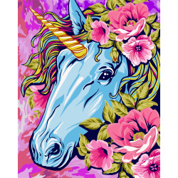 (stop) Wizardi Painting by Numbers Kit Fairytale Unicorn 40x50 cm R001