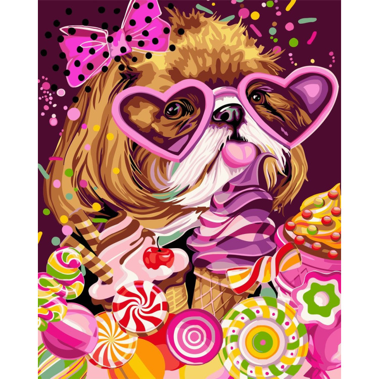Wizardi Painting by Numbers Kit Sweet Tooth 40x50 cm R008