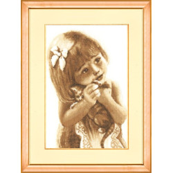 (Discontinued) Cross stitch kit "Dear Kitten" 27x40cm S/SV011