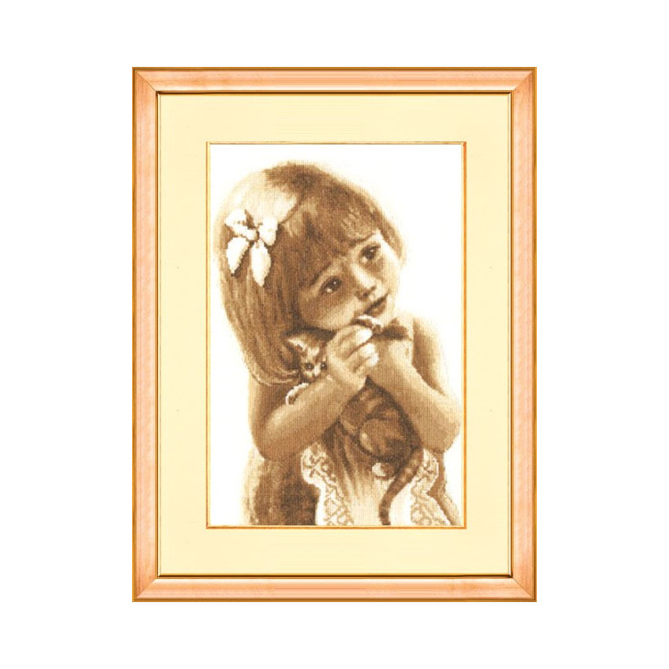 (Discontinued) Cross stitch kit "Dear Kitten" 27x40cm S/SV011