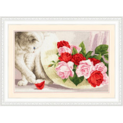 Katze und Rosen S/Z054