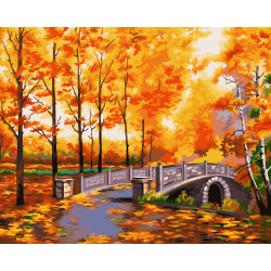 Dažų pagal skaičius rinkinys Rudens parkas 40x50 cm S014