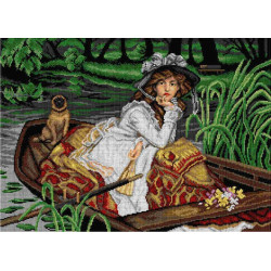 Gobeleno drobė Jaunoji ponia valtyje (pagal James Tissot) 50 x 70 SA2864