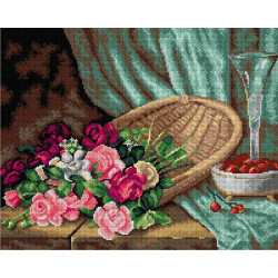 Tapestry canvas A Still Life with Roses and Raspberries (after Abbott Fuller Graves )40x50 SA2803