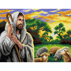 Gobeleno drobė Jėzus Kristus su avimis 30 x 40 SA2932