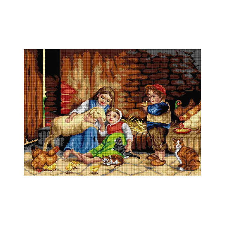 Tapestry canvas Children with Lamb 40x70 SA2933
