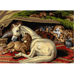 Tapestry canvas Arab Tent (after Edwin Landseer) 50x70 SA2937
