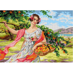 Gobelin-Leinwand Dame mit Orangen (nach Eugene Auguste Francois Deully) 50x70 SA2943