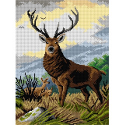 Tapestry canvas Deer (after Carl Friedrich Deiker)  24x50 SA2944