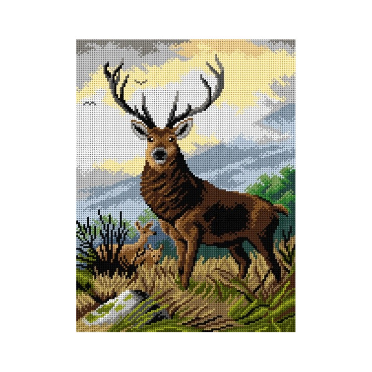 Tapestry canvas Deer (after Carl Friedrich Deiker)  24x50 SA2944