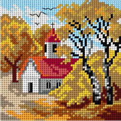 Gobelin Leinwand Herbst (Vier Jahreszeiten)15x15 SA2958