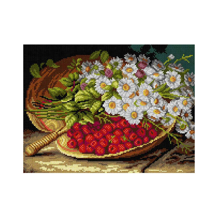 Gobeleninis audinys Vasaros natiurmortas (pagal August Laux) 30x40 SA3000