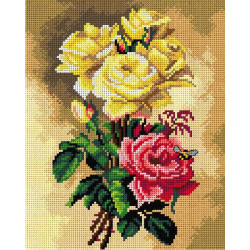 Tapestry canvas Roses (after Paul de Longpre) -  24x30 SA3001
