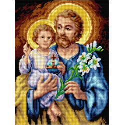Gobeleno drobė Šv. Juozapas su vaiku 30 x 40 SA3043