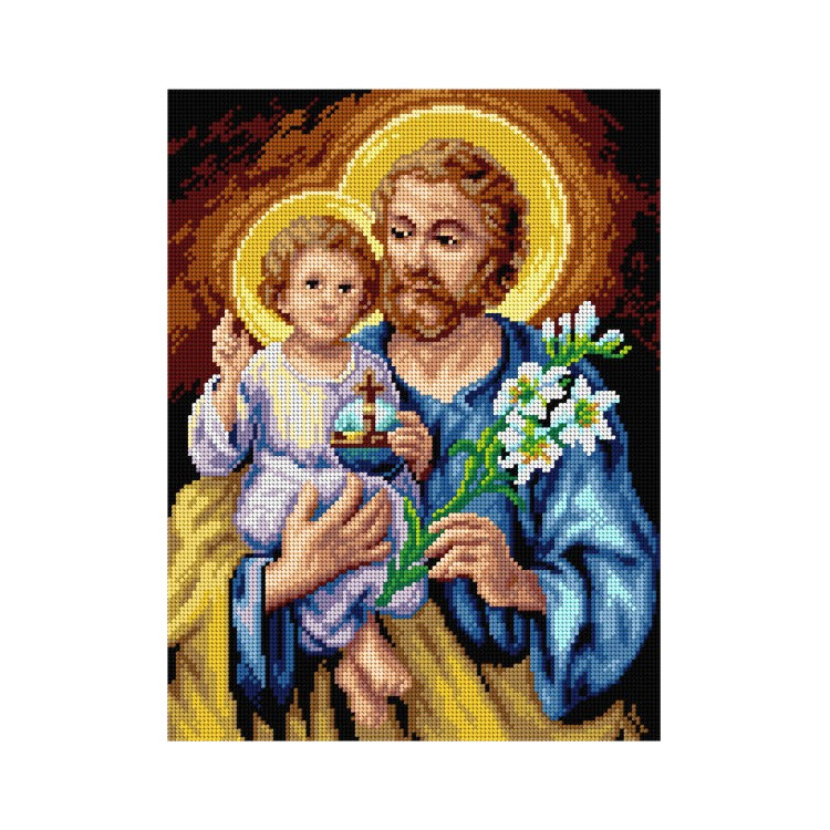 Гобелен холст Святой Иосиф с младенцем 30х40 SA3043
