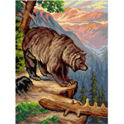 Gobeleno drobė A Grizzled Old Grizzly (pagal Robertą Atkinsoną Foxą) 30 x 40 SA3054