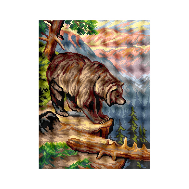 Gobelin-Leinwand Ein ergrauter alter Grizzly (nach Robert Atkinson Fox) 30x40 SA3054