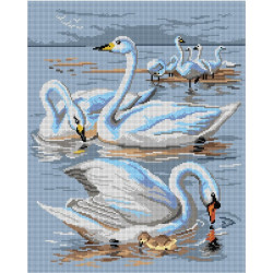 Gobeleno drobė Swans (pagal Archibald Thorburn) 40x50 SA3055