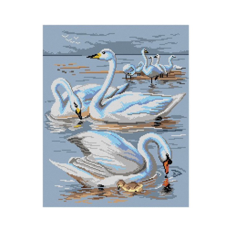Tapestry canvas Swans (after Archibald Thorburn) 40x50 SA3055