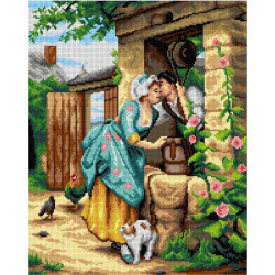Tapestry canvas Love Among Peasants (after Emile Pierre Metzmacher) 40x50 SA3067