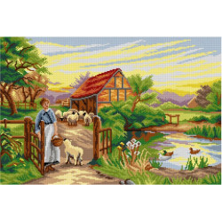 Gobeleno drobė „Bringing Home the Sheep“ (pagal Ernestą Walbourną) 40 x 60 SA3074