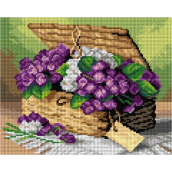 Tapestry canvas Invoice of  Violets (after Paul de Longpre) 24x30 SA3087