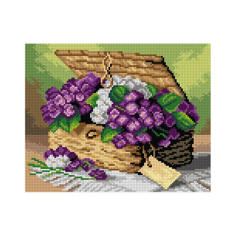 Gobeleno drobė Violetinių spalvų sąskaita (pagal Paulą de Longpre) 24x30 SA3087