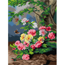 Tapestry canvas Floral Still Life (after Franz Xaver Birkinger) 30x40 SA3122