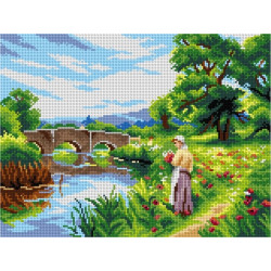 Tapestry canvas Poppies on the Riverbank (after Ernest Walbourn) 30x40 SA3291