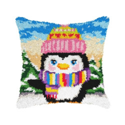 Latch-hook Cushion kit Penguin SA4157