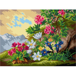 Tapestry canvas Mountain Flowers (after Joseph Schuster) 30x40 SA3138