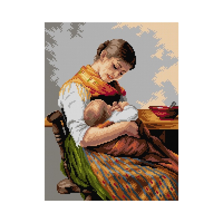 Gobeleno drobė Motina ir vaikas (pagal Georgiosą Jakobidą ) 30x40 SA3217