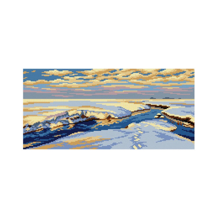 Gobeleno drobė Žiemos peizažas su upe (pagal Julianą Fałat) 30 x 40 SA3156