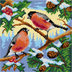 Tapestry canvas Bullfinches 24x30 SA3159